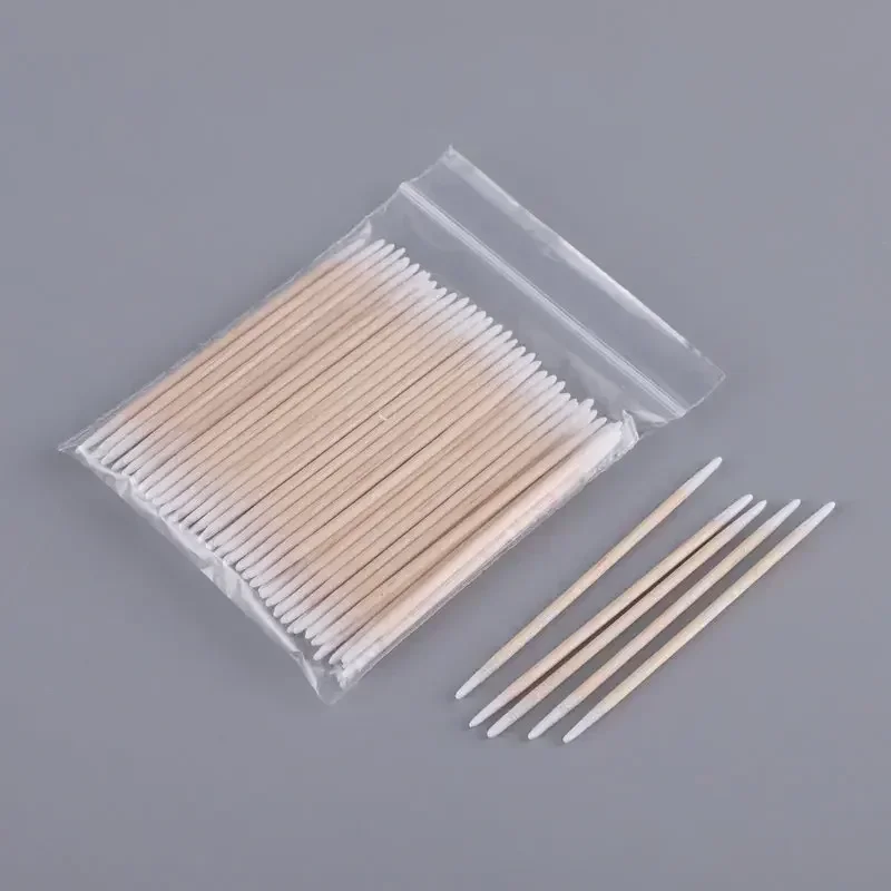 100/300 Pcs Disposable Ultra-small Cotton Swab Brush Lint Free Micro Wood Makeup Brushes Eyelash Extension Glue Removing Tools