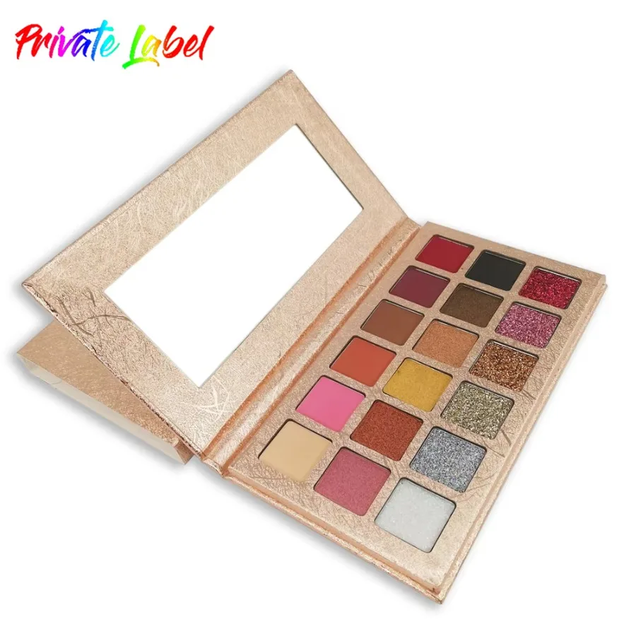 

Private Label Glitter 18-colors Eyeshadow Palette Matte Pigment Long Lasting Mashed Potatoes Wet Eye Shadow Bulk Makeup Custom