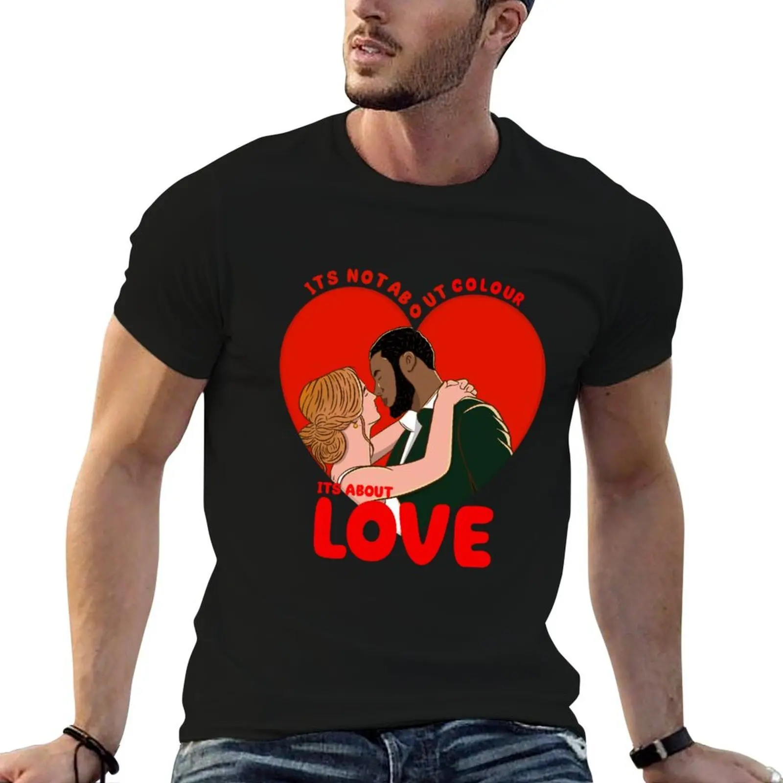 

interracial couple T-Shirt cotton t shirt pack t shirts with prints T-Shirt