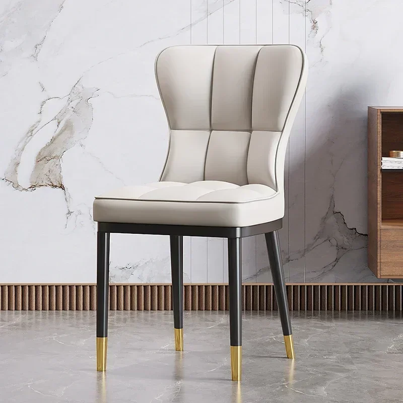 

Comfortable Gold Legs Dining Chair Metal Leather Italian Kitchen Camping Dining Chair Office Nail Sillas Comedor Room Furniture