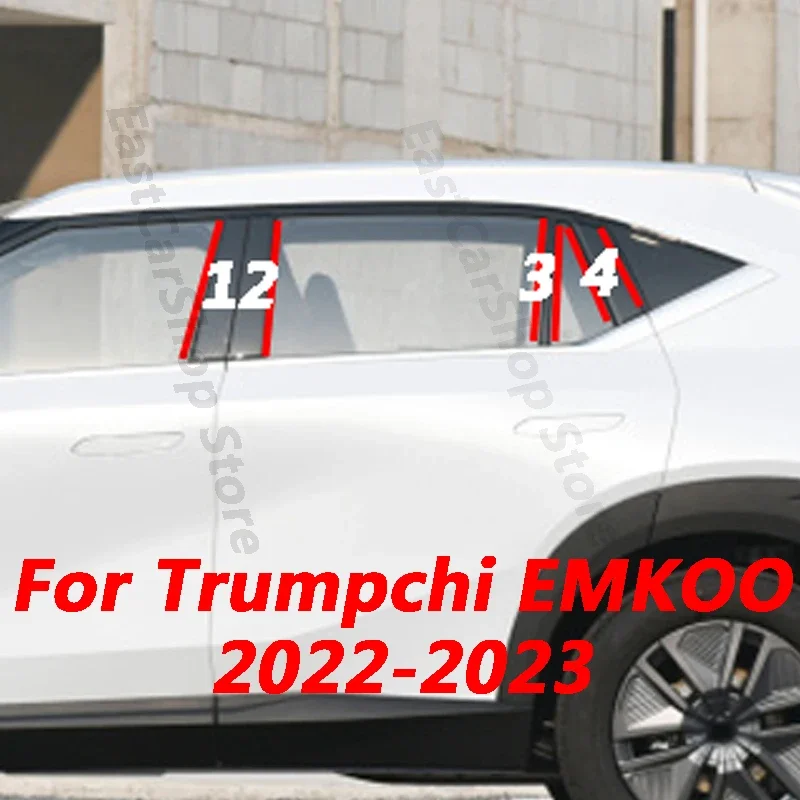 

For Trumpchi EMKOO 2022 2023 B C Pillar Middle Central Column PC Window Decoration Glossy PC Strip Sticker Accessories