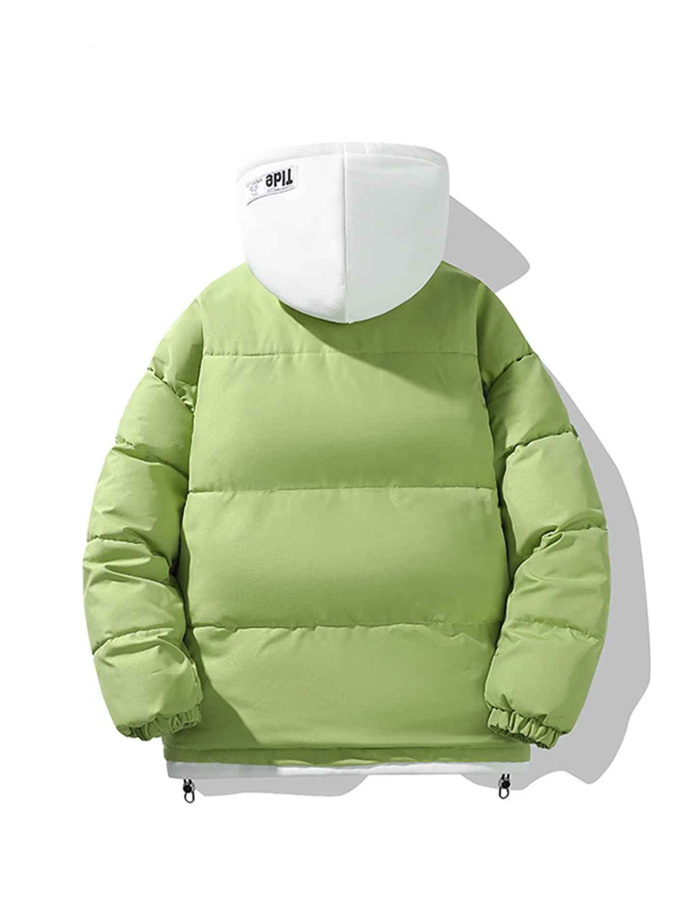 Autumn and winter youth fashion fake two-piece knitted hooded cotton jacket