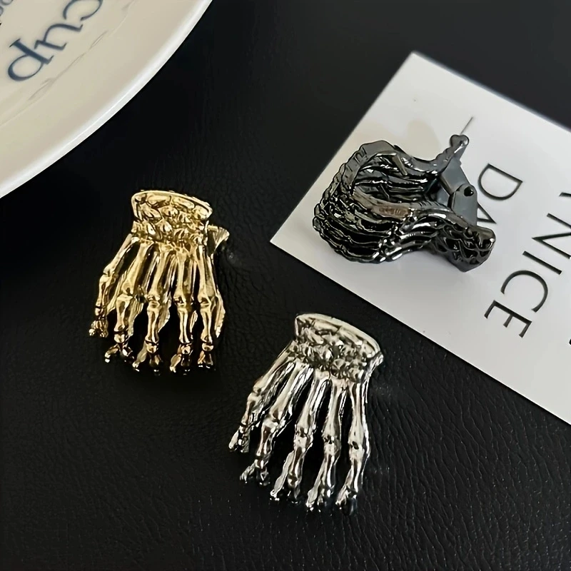 1pc Halloween Schädel Grab Clip, Dark Punk Style Grab Clip, Retro einfache Kopf bedeckung, Halloween Party Wear Kopf bedeckung – Detail 5