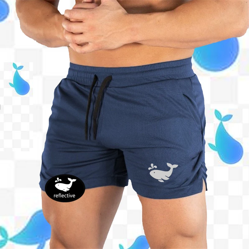 

Men's reflective running shorts, breathable and slim fit, suitable for running, jogging, and gym workouts