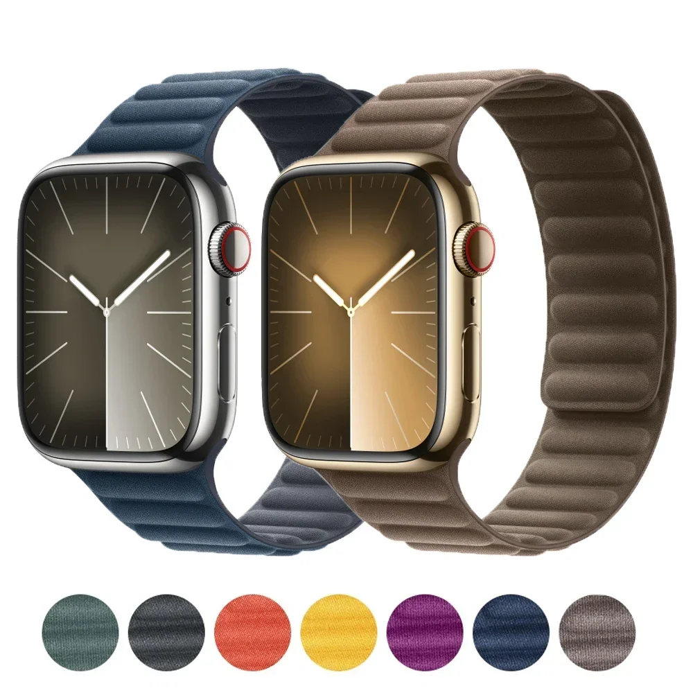 애플 워치 밴드용 미세 직조 마그네틱 루프 체인 스트랩, 아이워치 울트라 2 49mm SE 7 8 9 팔찌, 45m, 44mm, 38mm, 40mm, 41mm, 42mm, 신제품