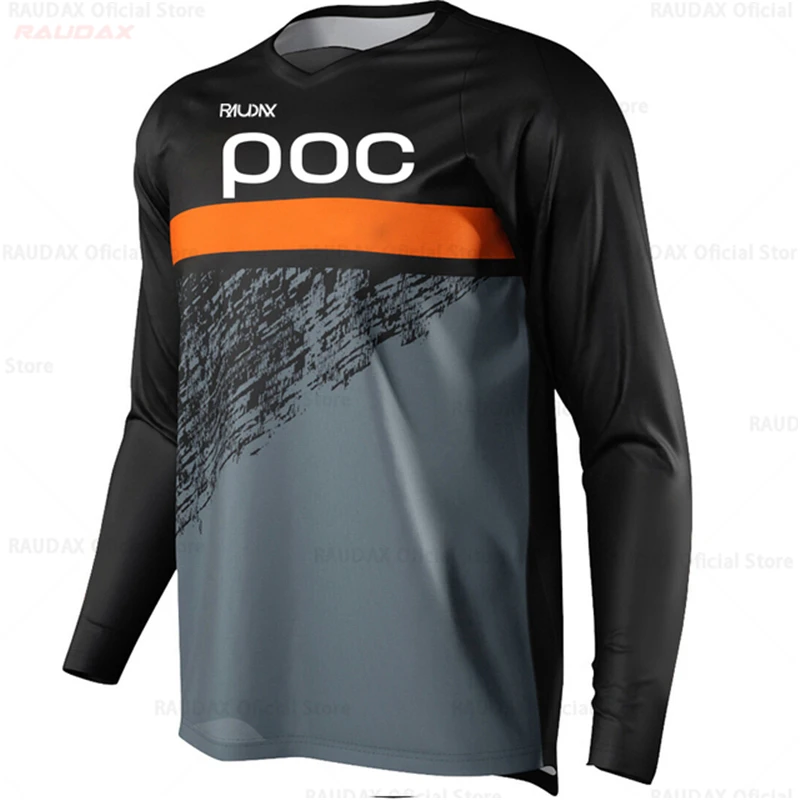 RAUDAX POC Sports Team Downhill Jerseys 2023 Long Sleeves MTB Bike Shirts Offroad Motorcycle Jersey Motocross Sportwear Clothing