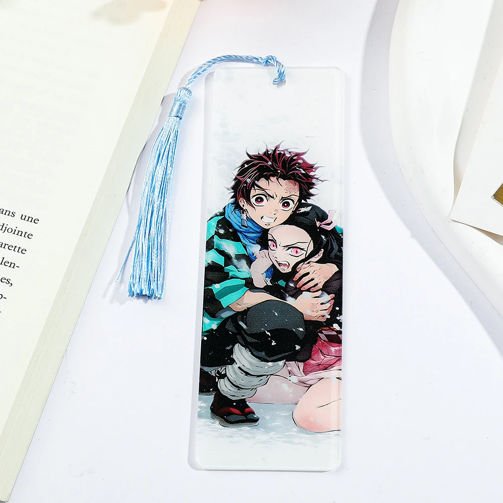 Kimetsu no Yaiba Anime Bookmark مع شرابة Tanjiro و Nezuko مثالية لمحبي الكتب ومحبي الرسوم المتحركة هدية مثالية لـ Manga Enthusia