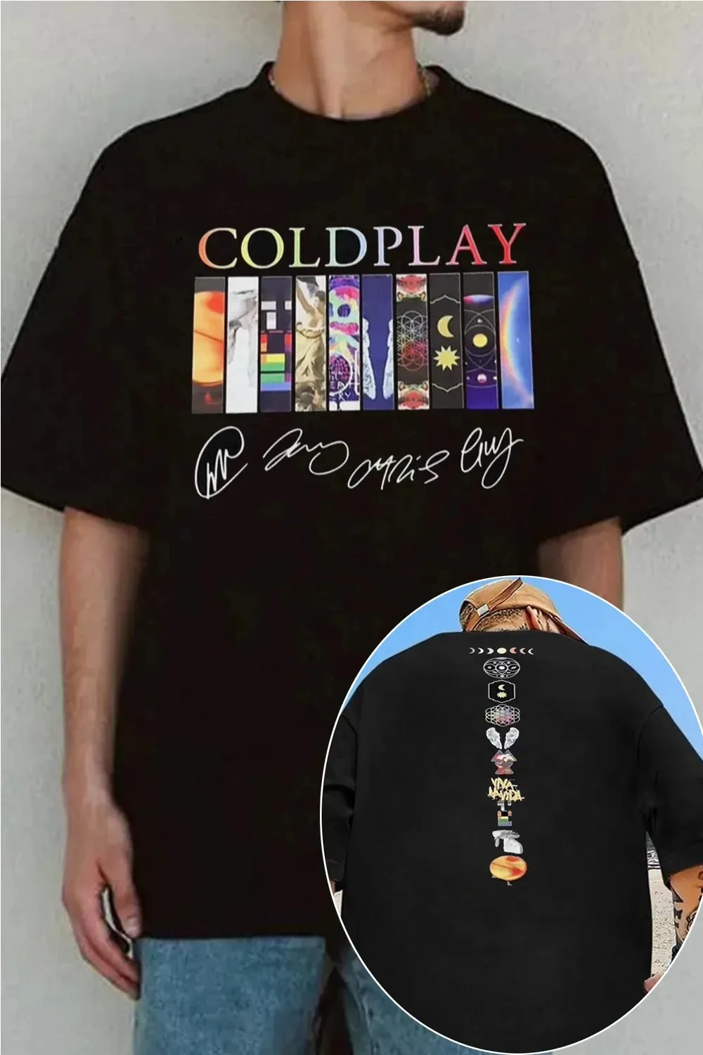 Coldplay Limited Edition T-Shirt, Unisex Pure Cotton Summer Crew Neck Loose Casual Neutral Fashion Short Sleeve Top T-shirts
