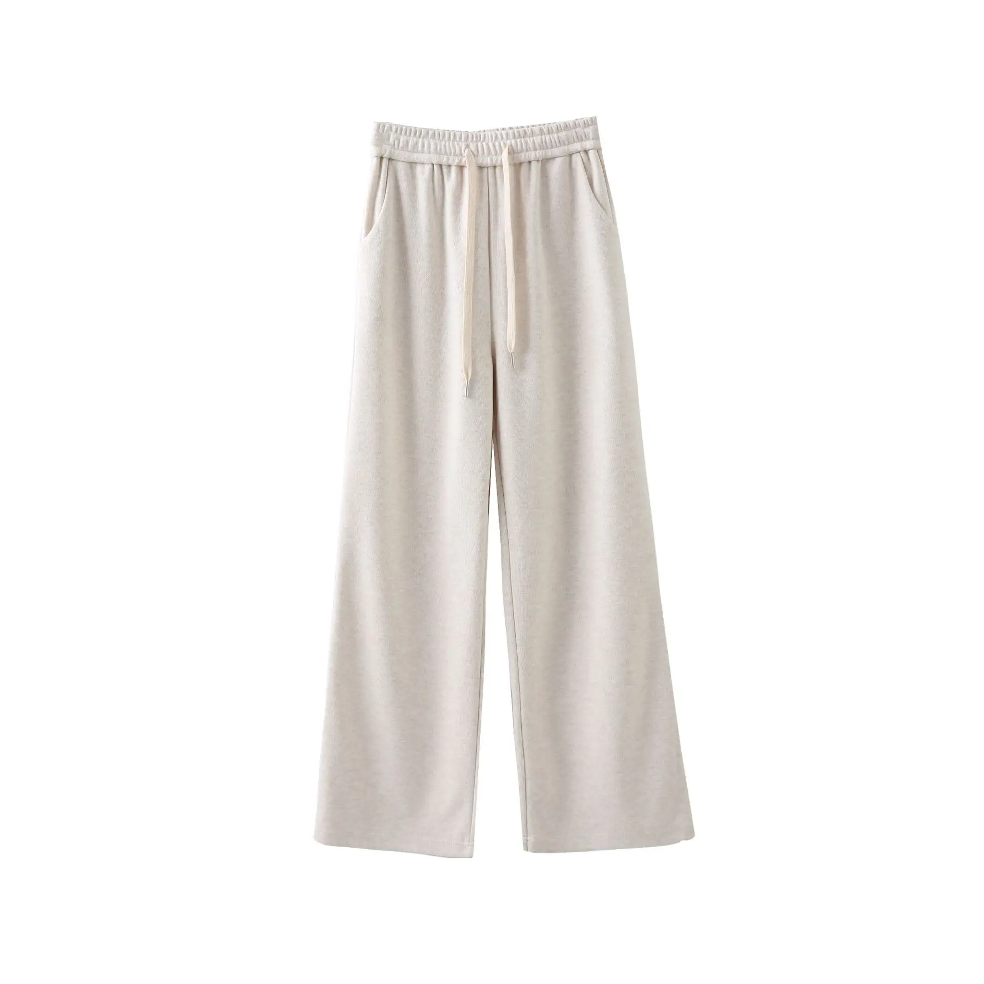 Black Gray Wool Pants 2025 Autumn and Winter Women's Wide-leg Pants Drape Glutinous Rice Straight Casual Pants