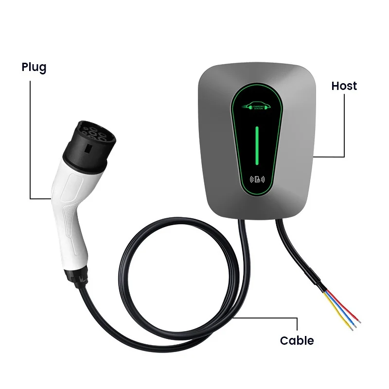 

Зарядная станция для электромобилей 7кВт, 11кВт, 22кВт, стандарты ЕС и США, настенная, переменного тока, Тип 2 и Тип 1 GBT, 32А