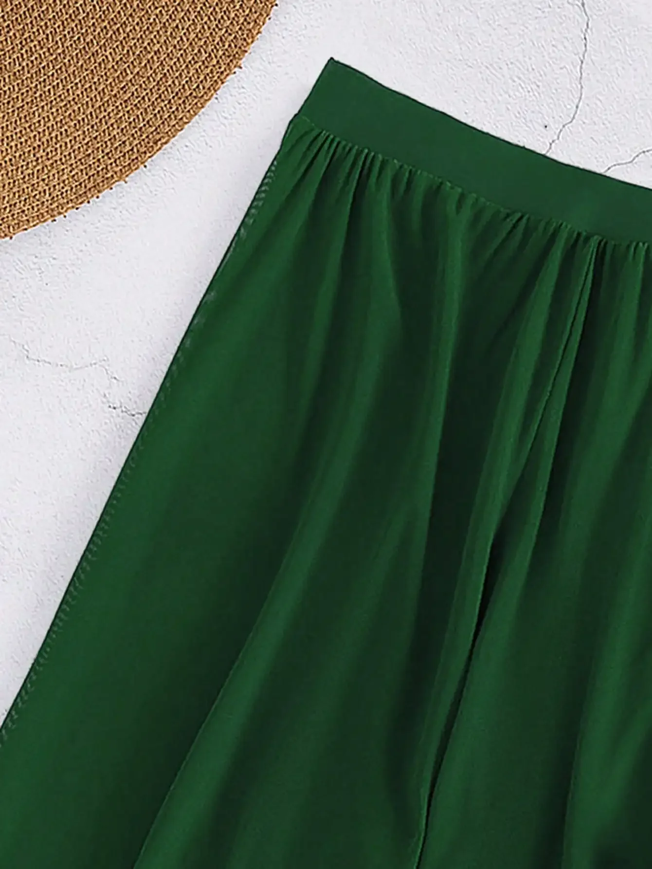 

Plain Bandeau Bikini Set With Cover Up Pants
