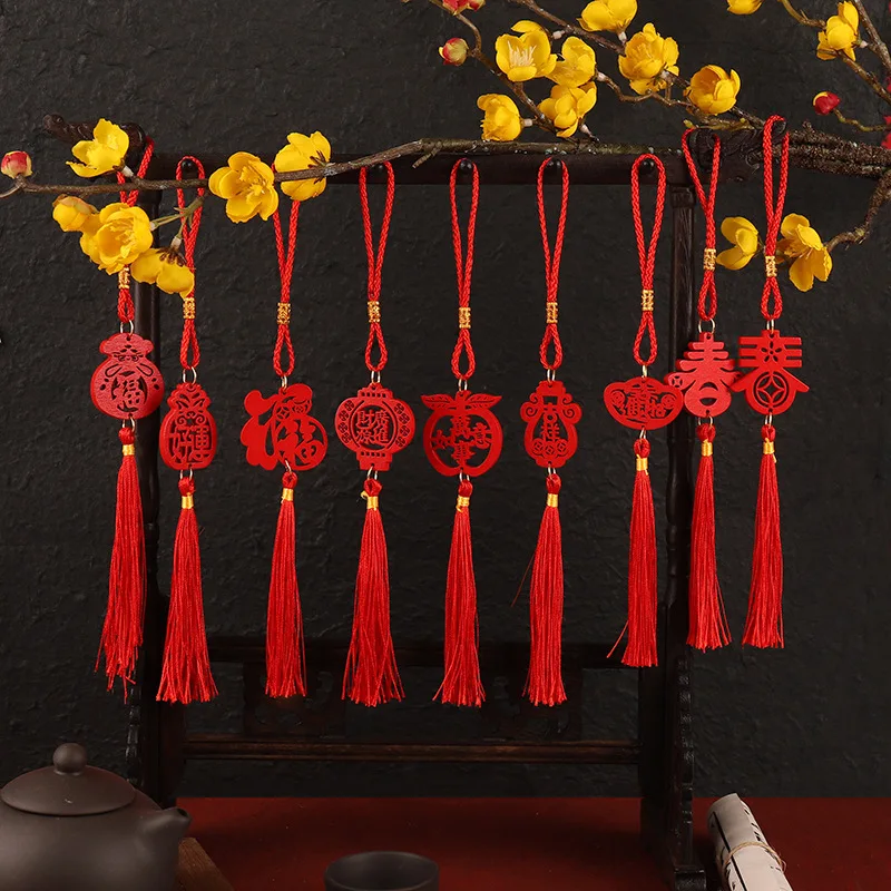 

10PCS New Year Ornaments Chinese Knots Fortune Tassels Feng Shui Ornaments Spring Festival Traditional Home Pendant Decorations