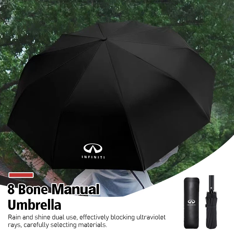 Guarda-chuva Automático Dobrável Reforçado com 12 Varetas, Resistente ao Vento, para Infiniti QX50 QX30 QX60 G25 JX35 FX35 FX37 FX50 EX35 EX25