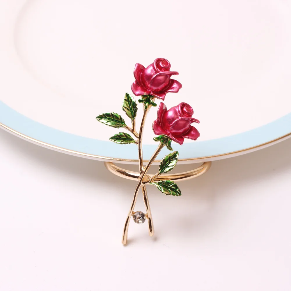 1pcs/lot Rose flower napkin buckle oil-drip diamond napkin ring alloy table top cloth ring