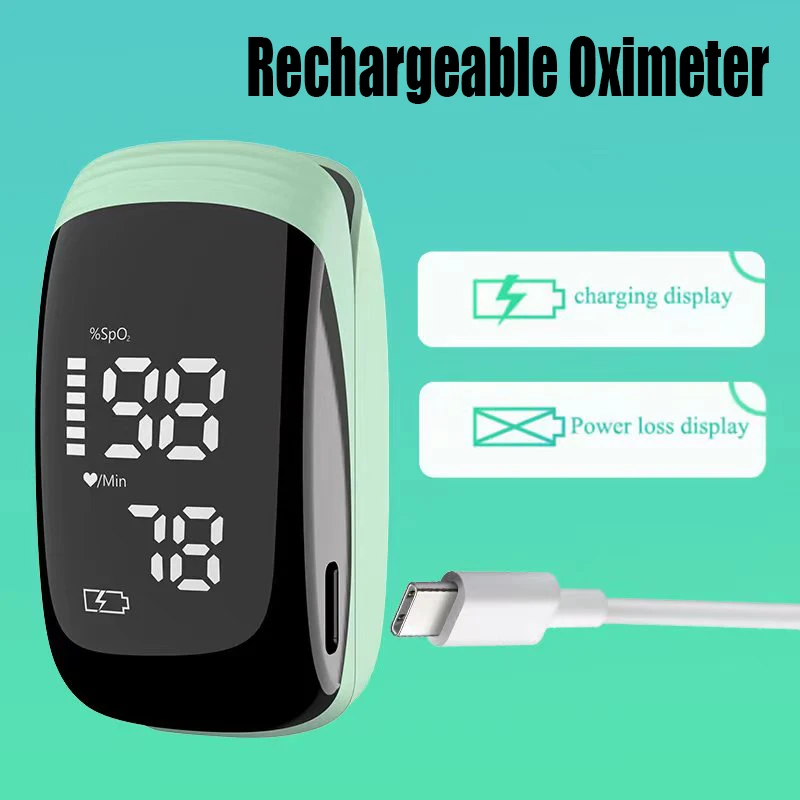 Pulse Finger Oximeter Rechargeable USB Blood Oxygen Level Accurate Oximetro and Digital Thermometers for Baby Adults Non-contact