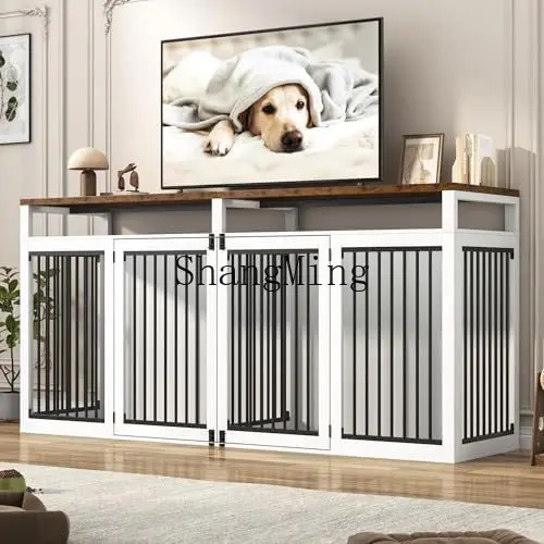 

FGWooden Pet Dog House Simple Durable Dog Cage for Small and Medium Dogs Indoor Pet Furniture