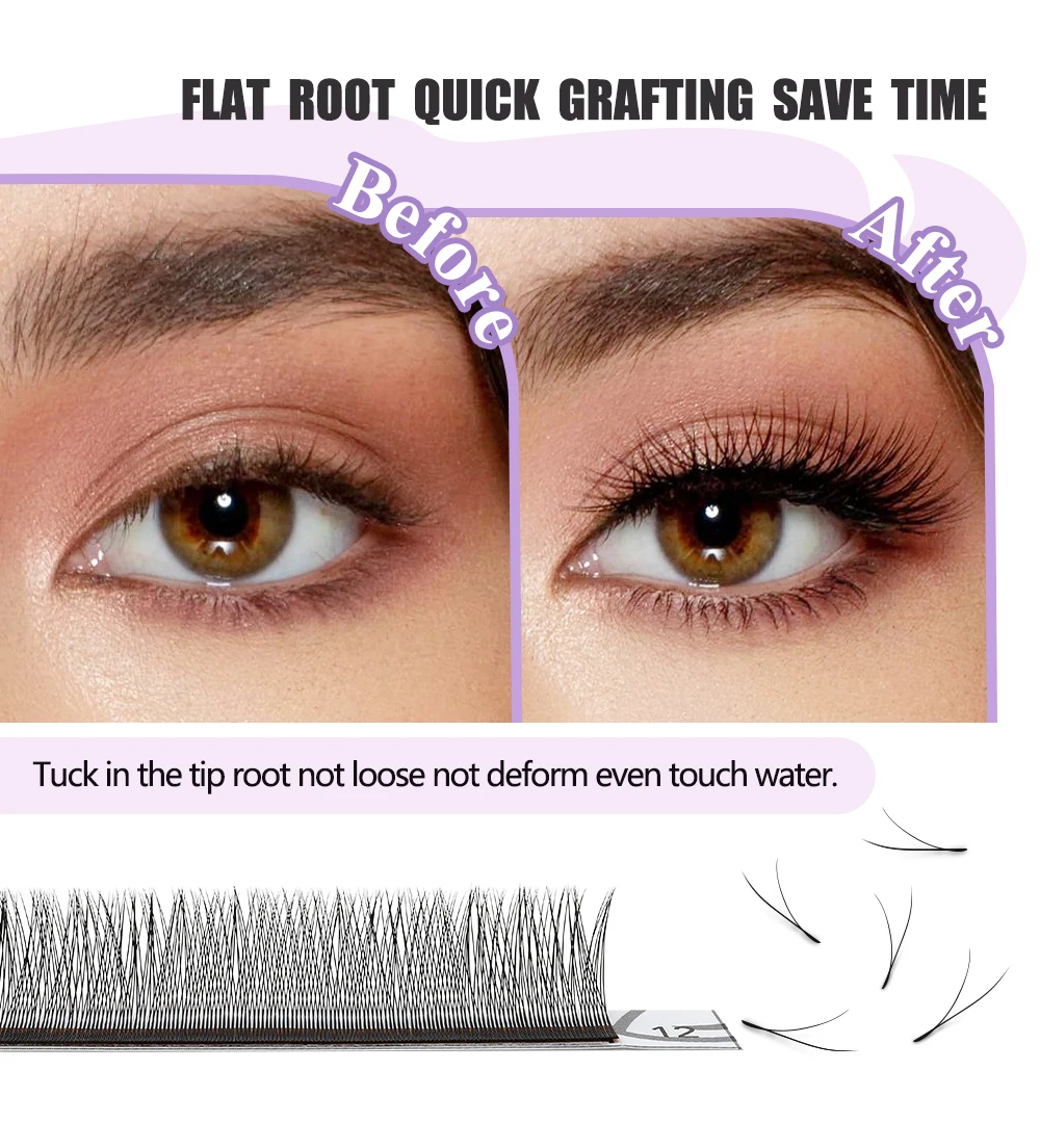 SAKURAHANA 2D YY Wimpern Doppelspitzen Vorgefertigte Volumenfächer Y-Form Künstliche Wimpern Leichte Wimpernverlängerungen Einzelspitzen 2D Y – Detail 5