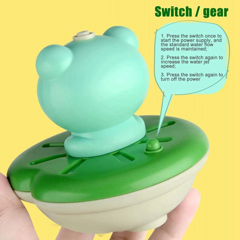 Baby Bath Toys Electric Spray Water Floating Rotation Green Forg Sprinkler Toy Shower Game For Children Kid Bathroom