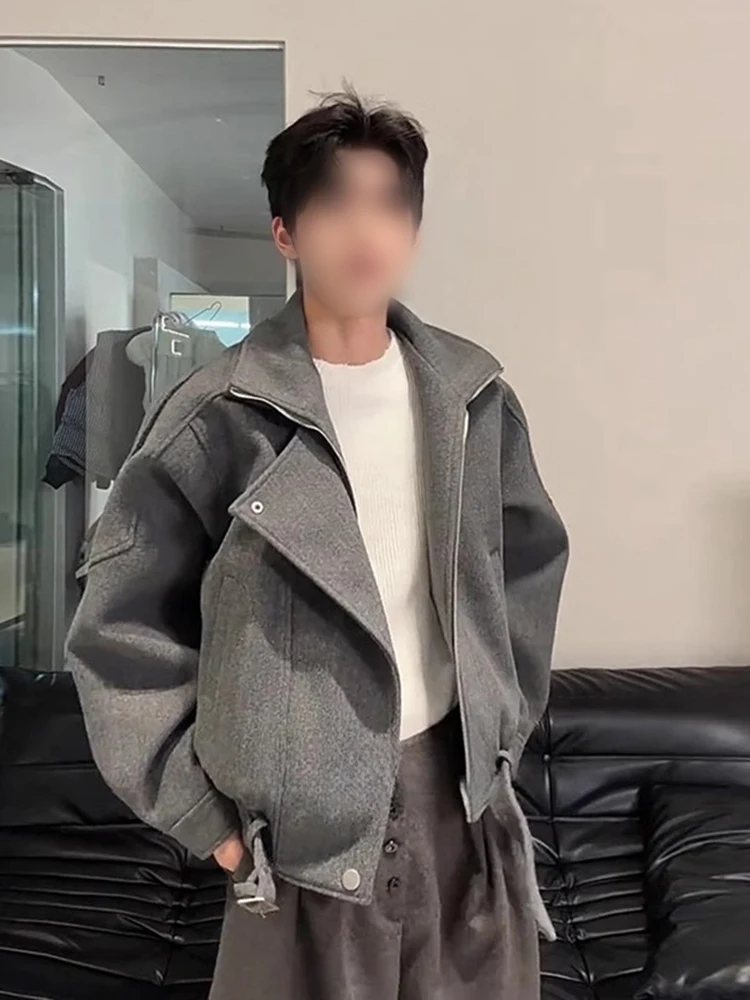 

Осень-зима, мужская шерстяная куртка Sli, повседневная модная ветрозащитная застежка-молния, без внутренней подставки, повседневная одежда