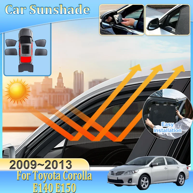 

Car Sunshade For Toyota Corolla E140 E150 2009-2013 Visor Mesh Anti-UV Heat Insulation Windshield Frame Curtain Auto Accessories