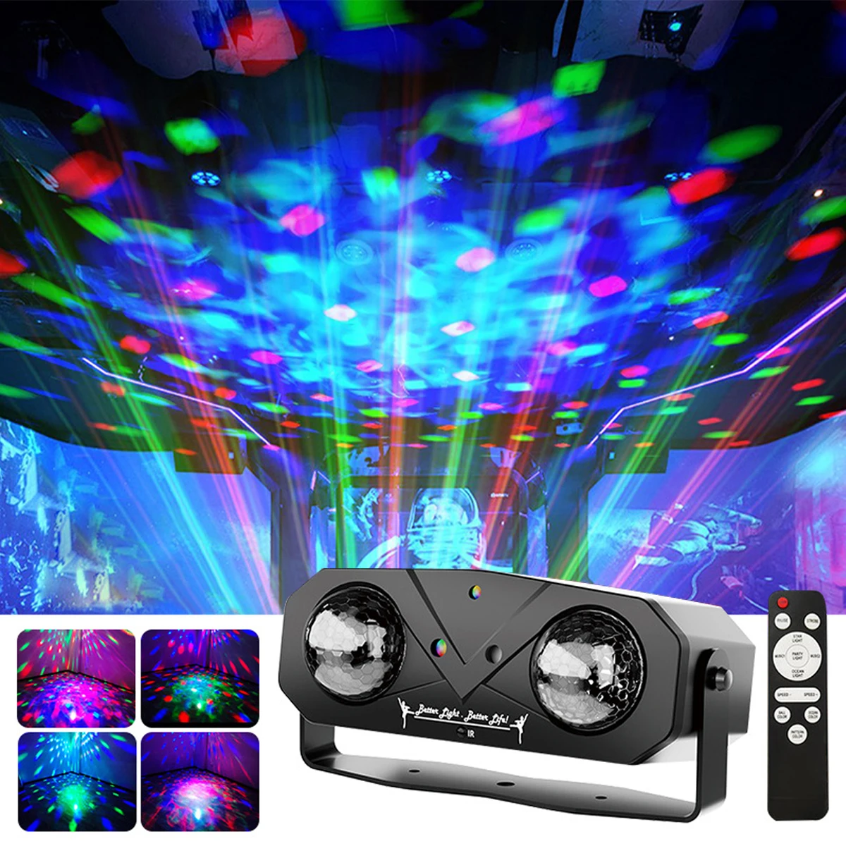 DJ Party Disco Ball Light Sound Activated LED Lights and Strobe Pattern Light for Home Room Dance Parties Birthday Christmas