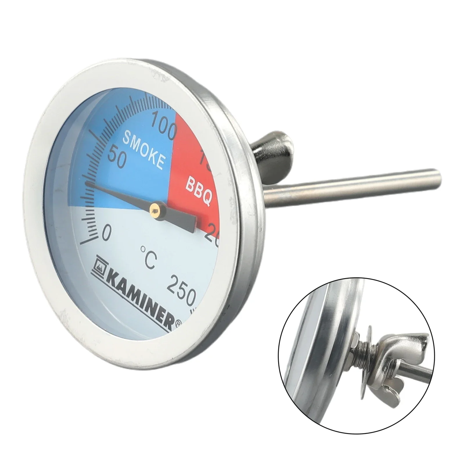 BBQ Grill Thermometer Thermostat Tools 0°C To +250°C 5 / 7.5 Cm Accessories Cooking Edelstahl Outdoor Stainless Steel