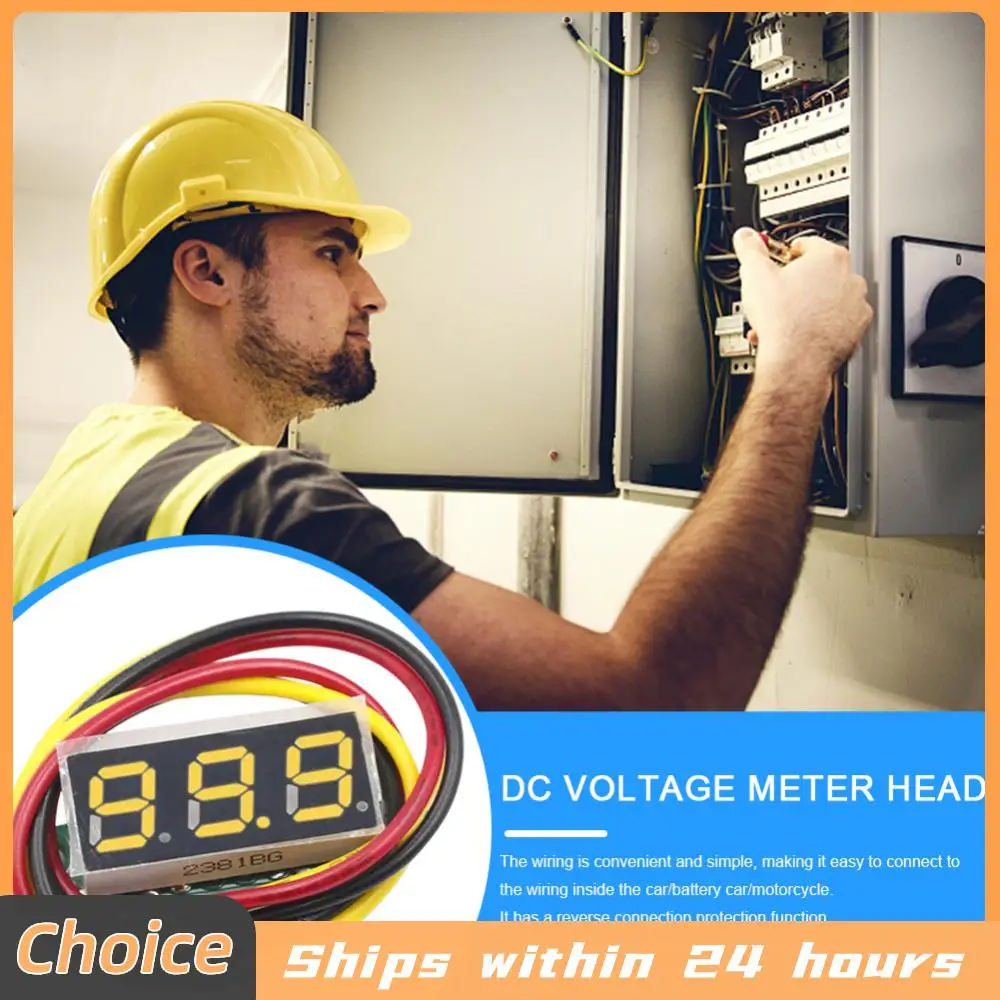 

Цифровой вольтметр на 3 провода, 0-100В, 0.28 дюйма, тестер напряжения, красный/синий/желтый/зеленый, с защитой от обратной полярности