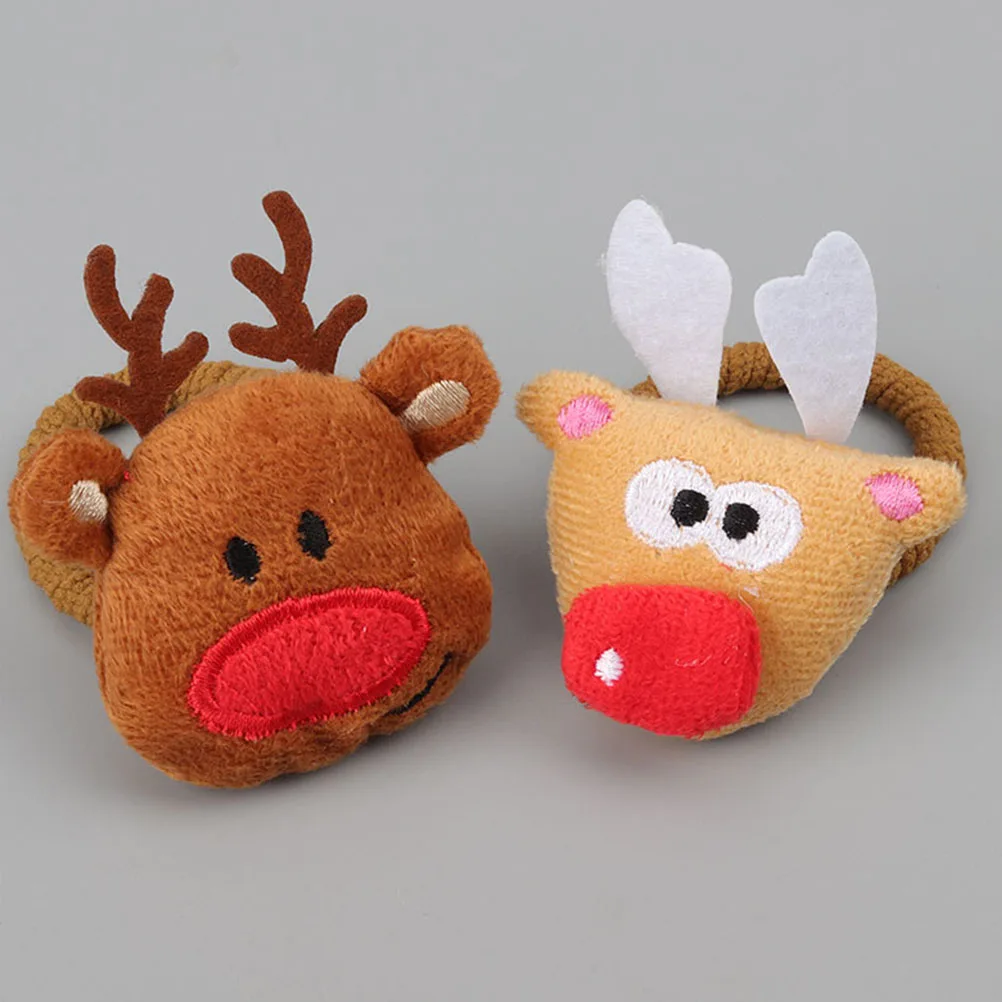 

8pcs Cartoon Hair Accessories Christmas Elastic Ties for Women Girls Baby Ponytail Holders Short Spiral Barrettes Lovely Design