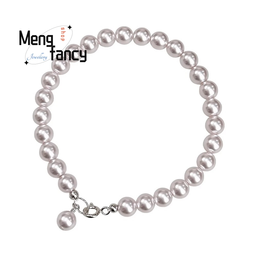 Rose-Colored Pearl Bracelet And Worn As Light Luxury Bracelet With A Fashionable And Elegant Style Round And Powerful Accessory