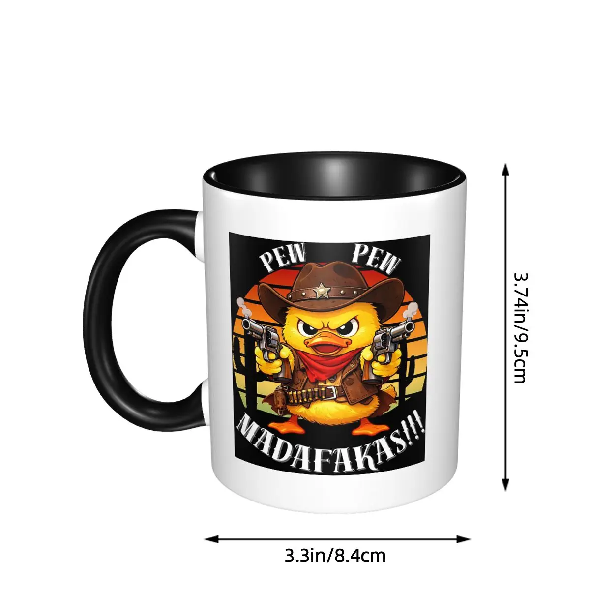Humorous Cool Duck Pew Pew Madafakas Design Mug Funny Ceramic Coffee Cups Tea Mugs Milk Cup Drinkware Gift for Friends
