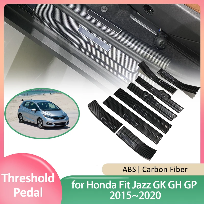

Car Door Sill Scuff Plate for Honda Fit Jazz GK GH GP 2015~2020 2016 Guards Welcome Pedal Threshold Cover Sticker Accessories