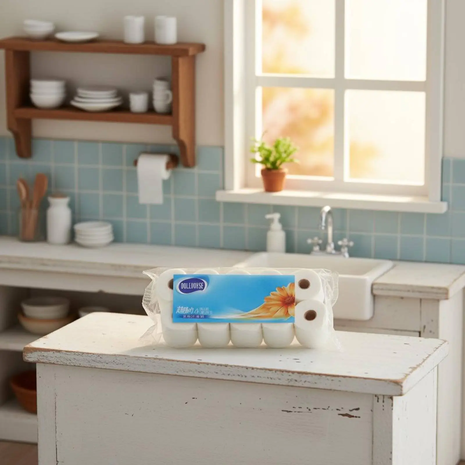 

10 Rolls Miniature Toilet Paper Rolls Intricate Features Miniature Toilet Paper Roll Dollhouse Toiletries Versatile Toy