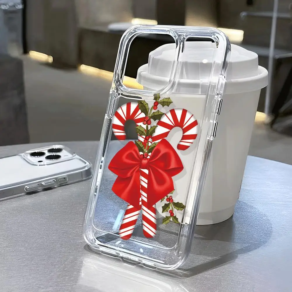 

Christmas crutches Clear Case for iPhone16 Pro Max 16Pro 16Plus 16 15 Pro Max 15Pro 15 13 13Pro 14 12 11Pro Max Plus