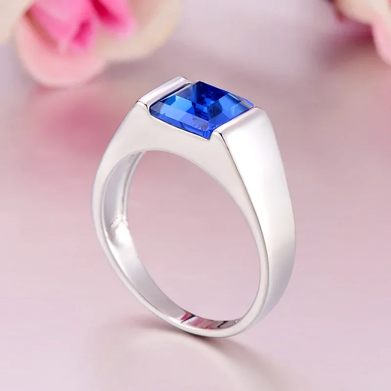 Popular Sterling Silver Color Ring Model With Clear AAA Grade CZ Hot Sale Lead & Nickel Free Ring For Men Classical Finger Ring