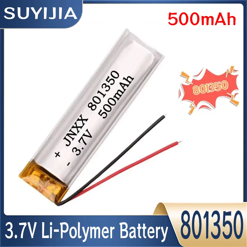 

NEW 3.7V 801350 500mah Lithium Polymer Battery Rechargeable Lipo Batteries for Bluetooth MP3 MP4 GPS DVD Bluetooth Camera E-book