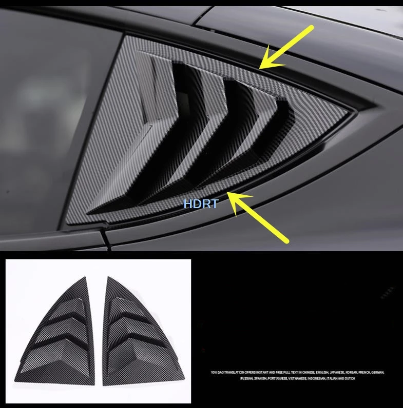 New  Automobile Car Side Window Blinds Vents Air Intake Panel Louver Scoop Cover Vent For Tesla Model Y 2020 2021