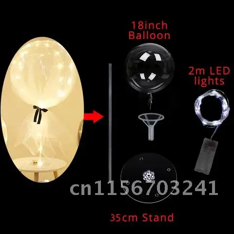 35cm/70cm LED Balloon Column Stand Birthday Party Decor Transparent Bobo Baloon Stick Stand Christmas Wedding Home DecorationsL