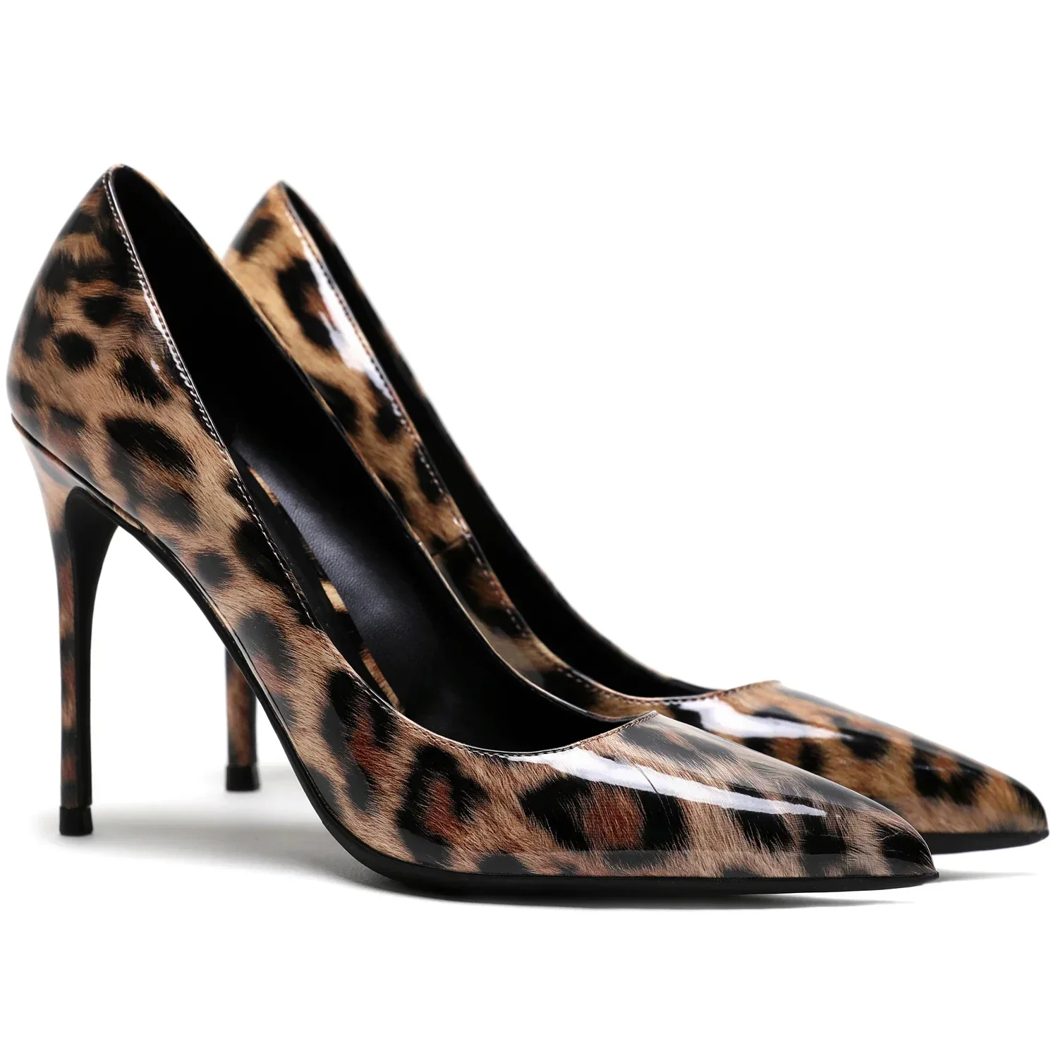 

【Measure your feet length before order】Leopard Women Stiletto High Heel Pumps Pointy Toe Sexy Runway Fetish Dress Shoe 25-CHC-33