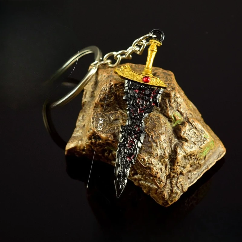 6cm Lazulite Sword Broadsword Damascus Great Sword Keychain Sacred Moonlight Greatsword Game Peripheral ModelRoom Decoration Toy