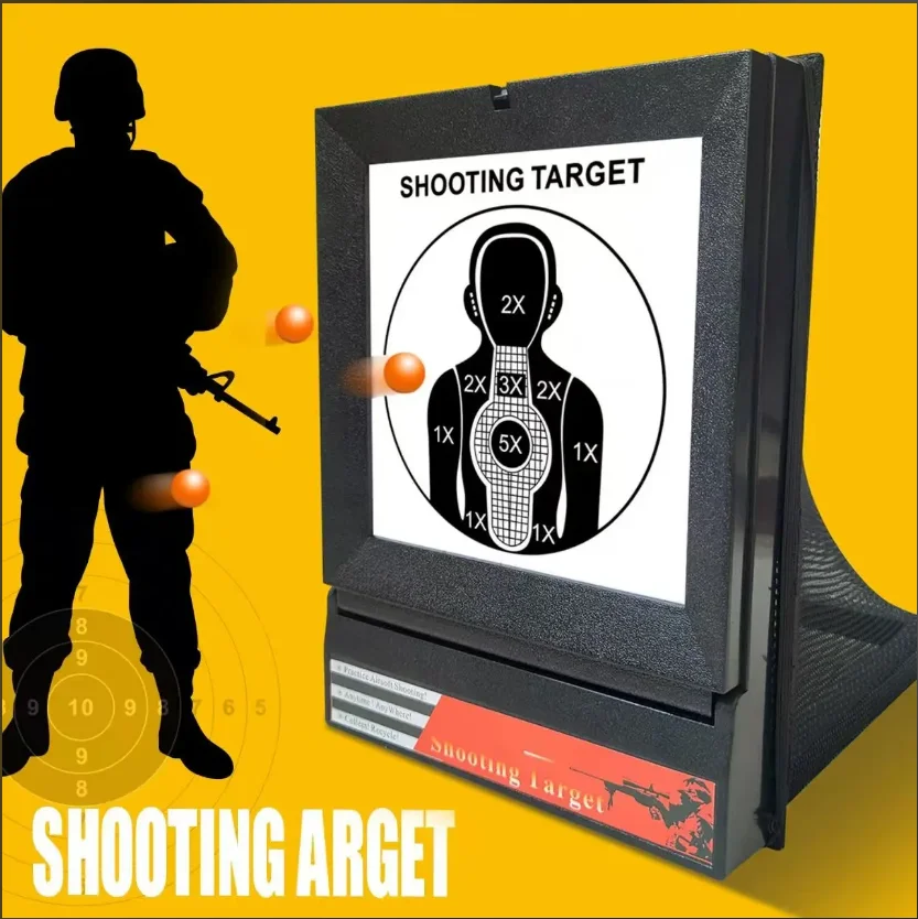Sistema de alvo airsoft aeg com suporte coletor de rede armadilha e alvo de papel para treinamento de tiro de pelota bb interno e externo 2