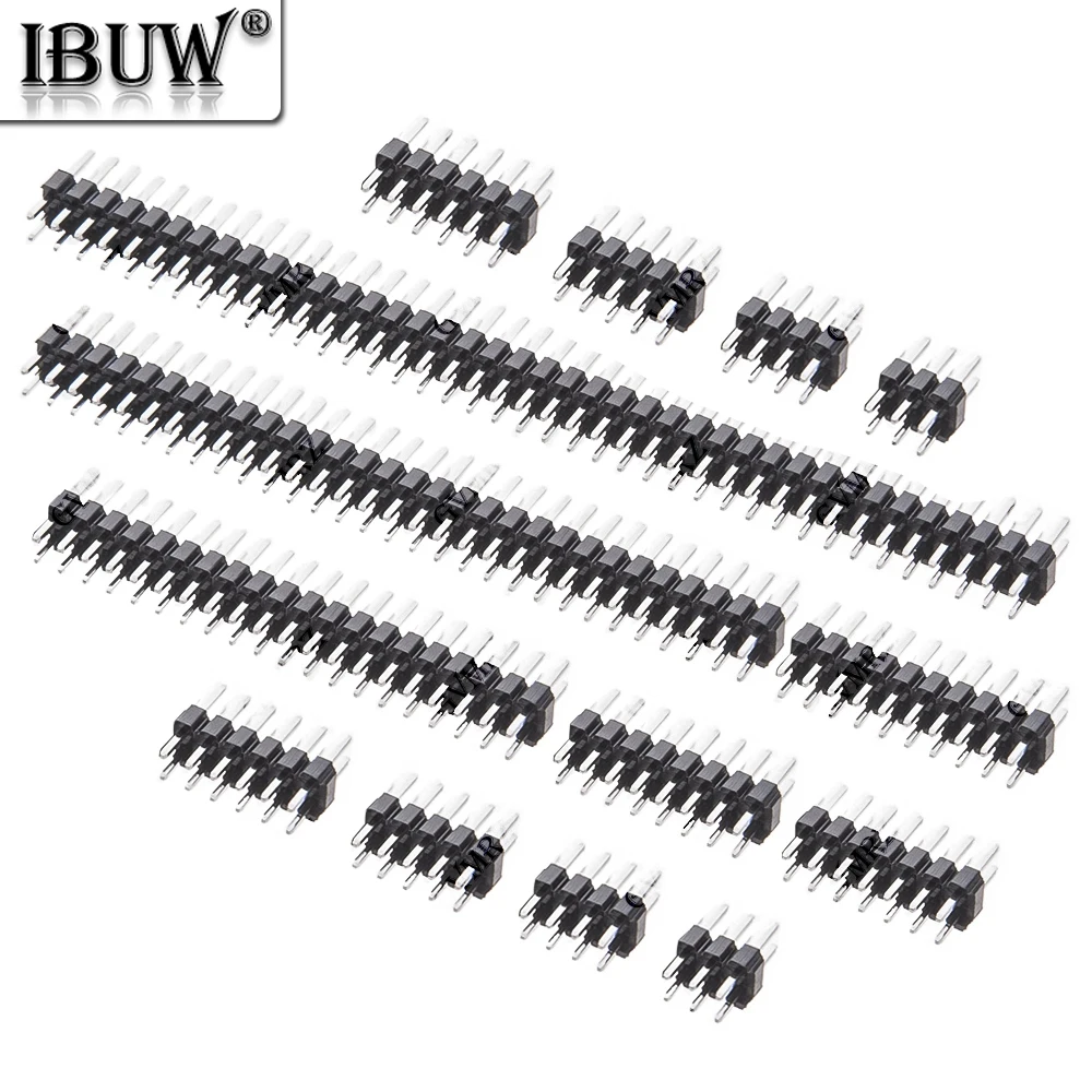 10PCS/Lot 2*2/3/4/5/6/7/8 2mm Double Row Pin Header Strip Connector Gold-plated Copper 2.0mm Male Header Pins 14/15/20/40P 2mm