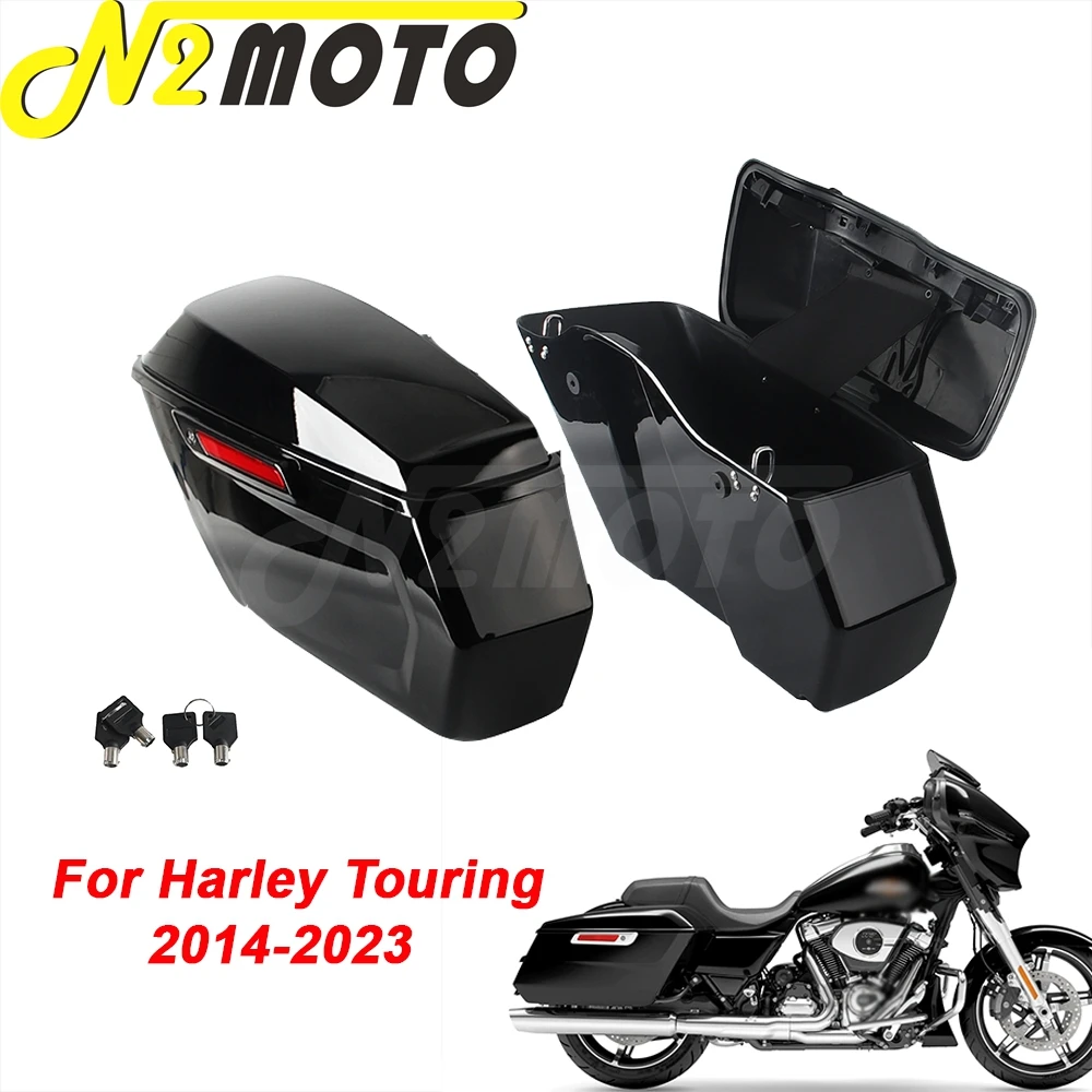 

Motorcycle Saddlebags Hard Bags Luggage Side Box For Harley Touring 2014-2023 Road Street Glide FLHX FLHXS FLHXST Road King FLHR