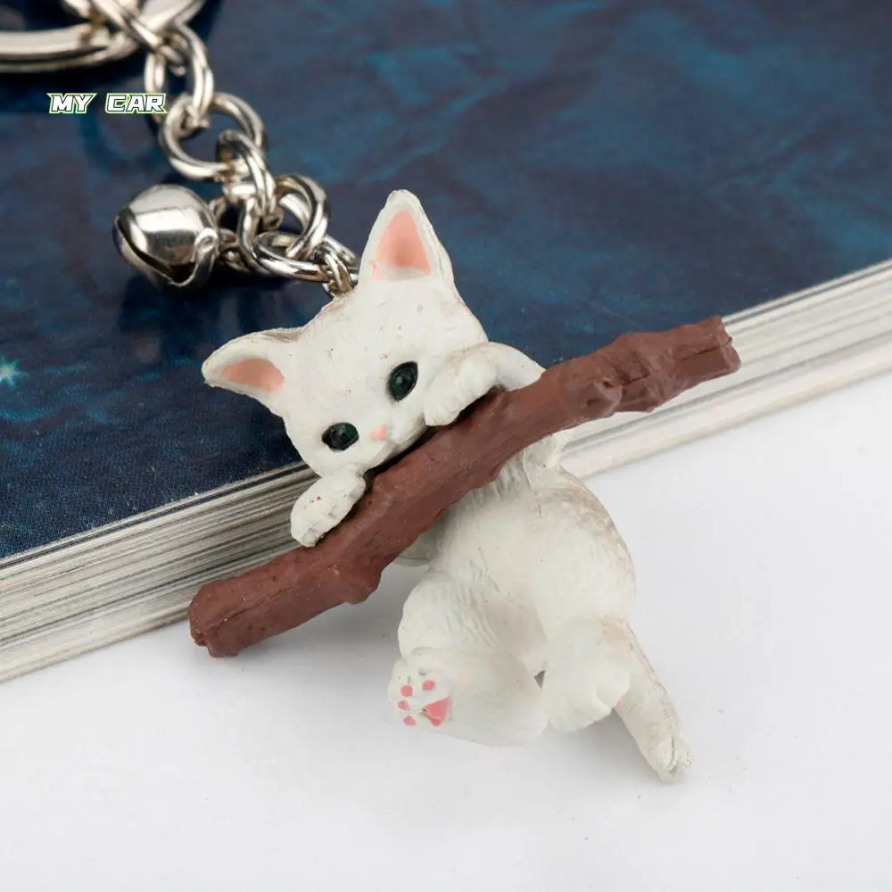 

Creative Gift Cute Kids Toy Car Trinket Pendant Animal Cat Key Holder 3D Cat Keychain Bag Charm Key Ring