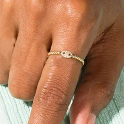 Twisted Ring for Women Trendy Micro Inlaid Zircon Gold Color Midi Button Stacking Dainty Rings Finger Accessories Jewelry R735