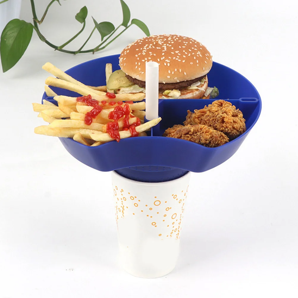

3pcs Portable Dining PP Material Three Grid Snack Plate Wear Resistant Corrosion Proof Smooth Non Fading Bright Color