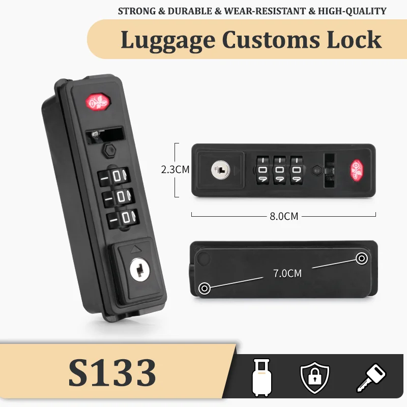 

Suitable For S133 Original Baggage Customs Lock Luggage Accessories Combination Lock Simple Portability Anti-theft Security