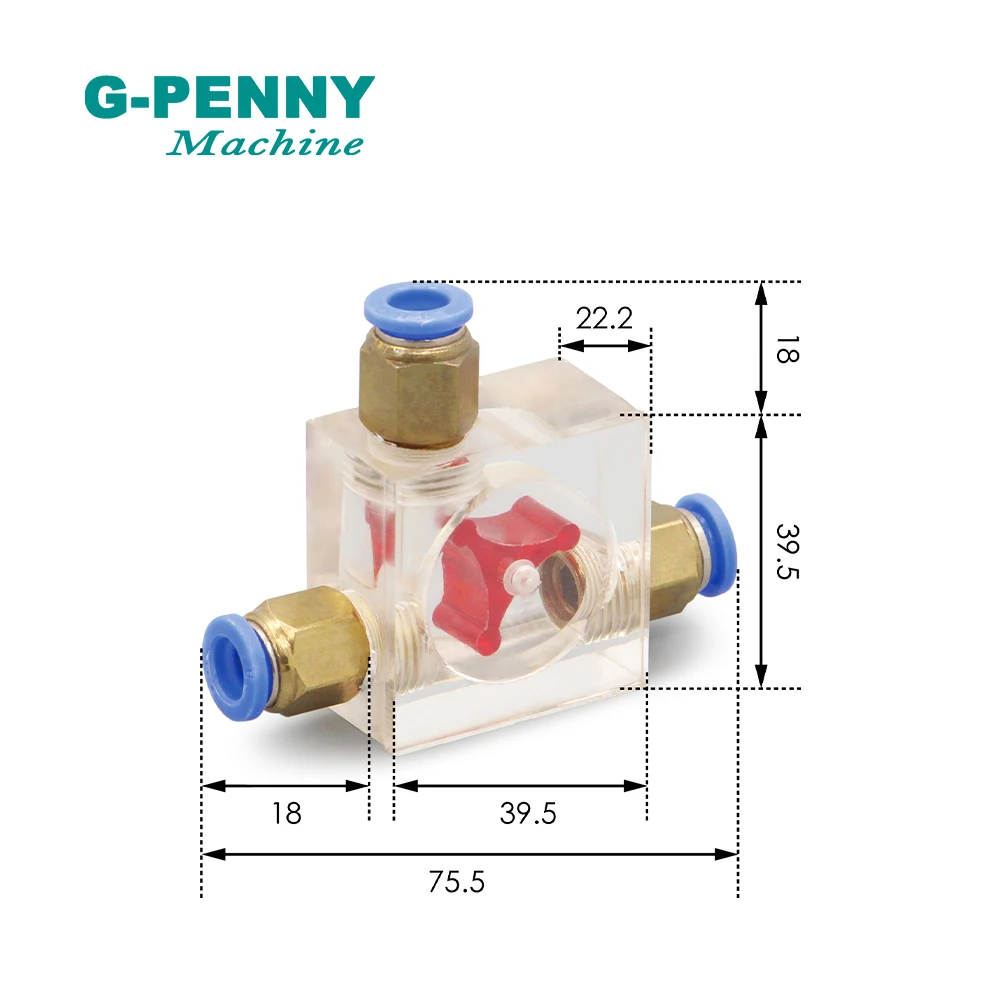 Free shipping! NEW!  Water Flow Mete for water pump Flow indicator with fast interface for 8mm Water Chiller Cooling System