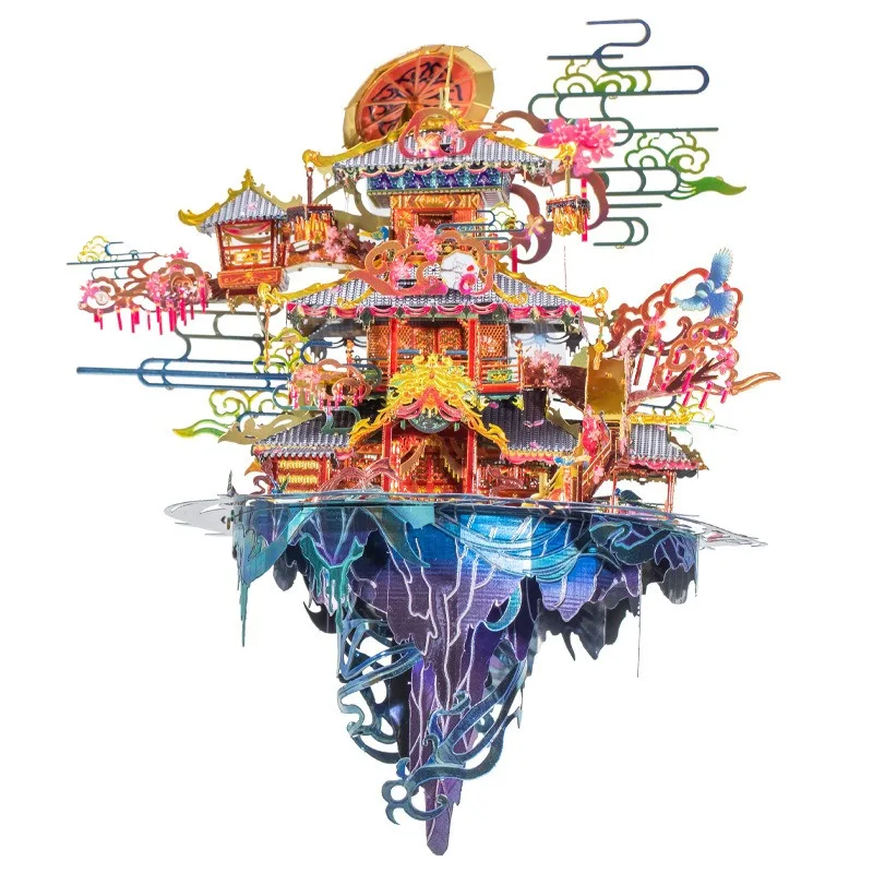

Metal Assembly Model 3D Stereoscopic Puzzle Chinese-style Architecture Marriage Pavilion Creative DIY Puzzle Festival Gifts