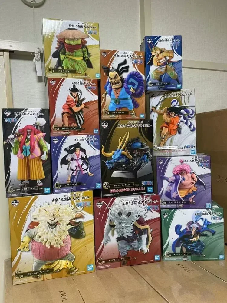 Bandai Ichiban Kuji Nine Red Scabbards, Kikunojo Raizo Inuarashi, Kawamatsu, Ashura, Doji, figuras de Anime, juguetes originales de una pieza