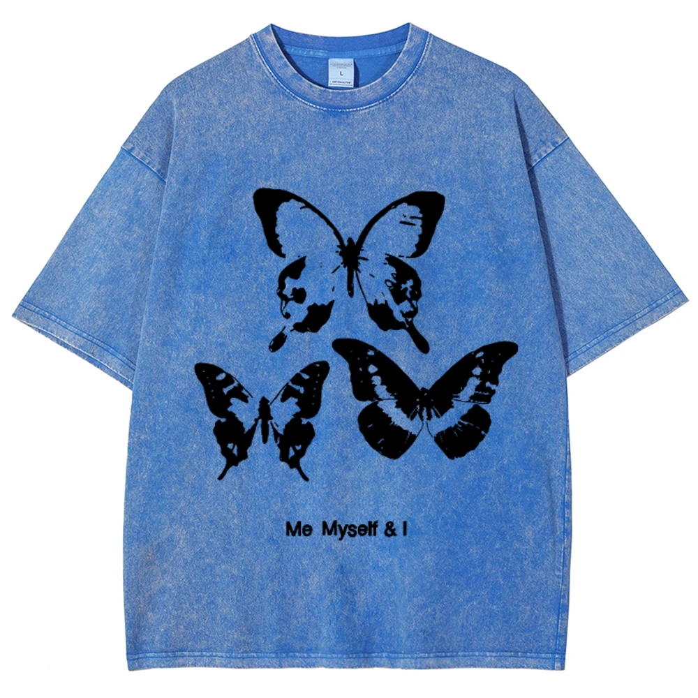 Butterfly Men's weatshirt Vintage Oversized Hip Hop Hoodies Color Contrast Round Neck Chic Tops Pullover Clothes Unisex